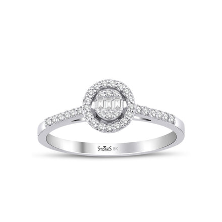 0.19 Karat Laranj Baget Diamante Anello