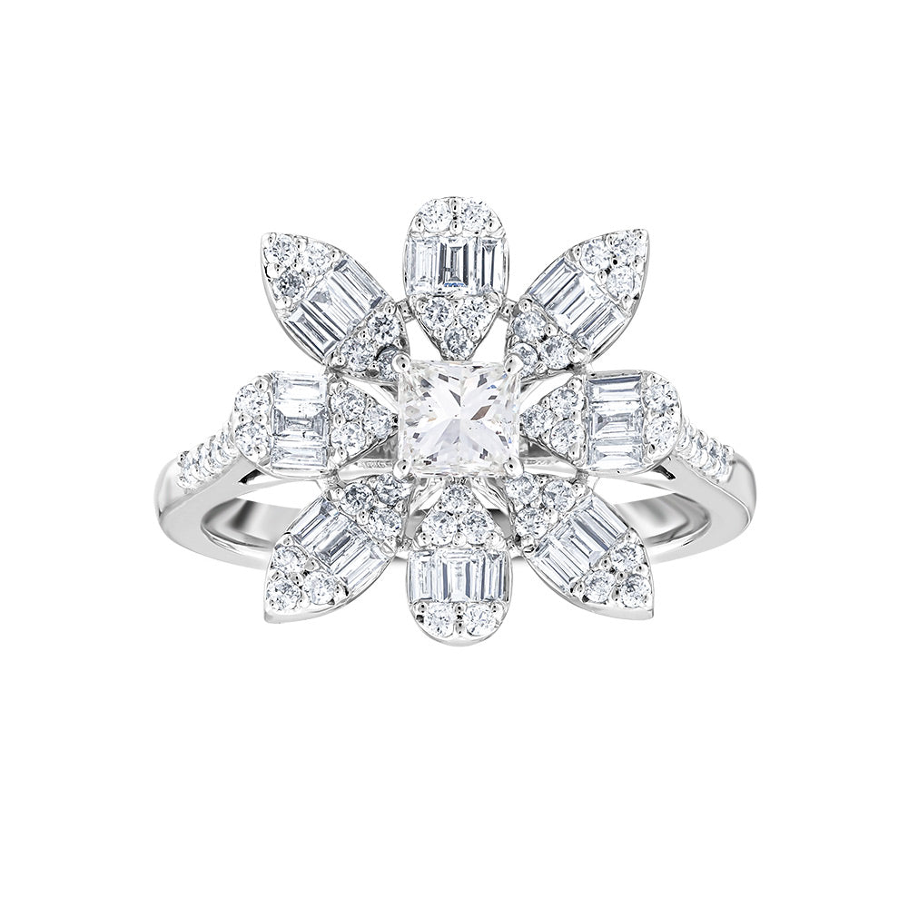 1.02 Karat Baget Diamante Anello