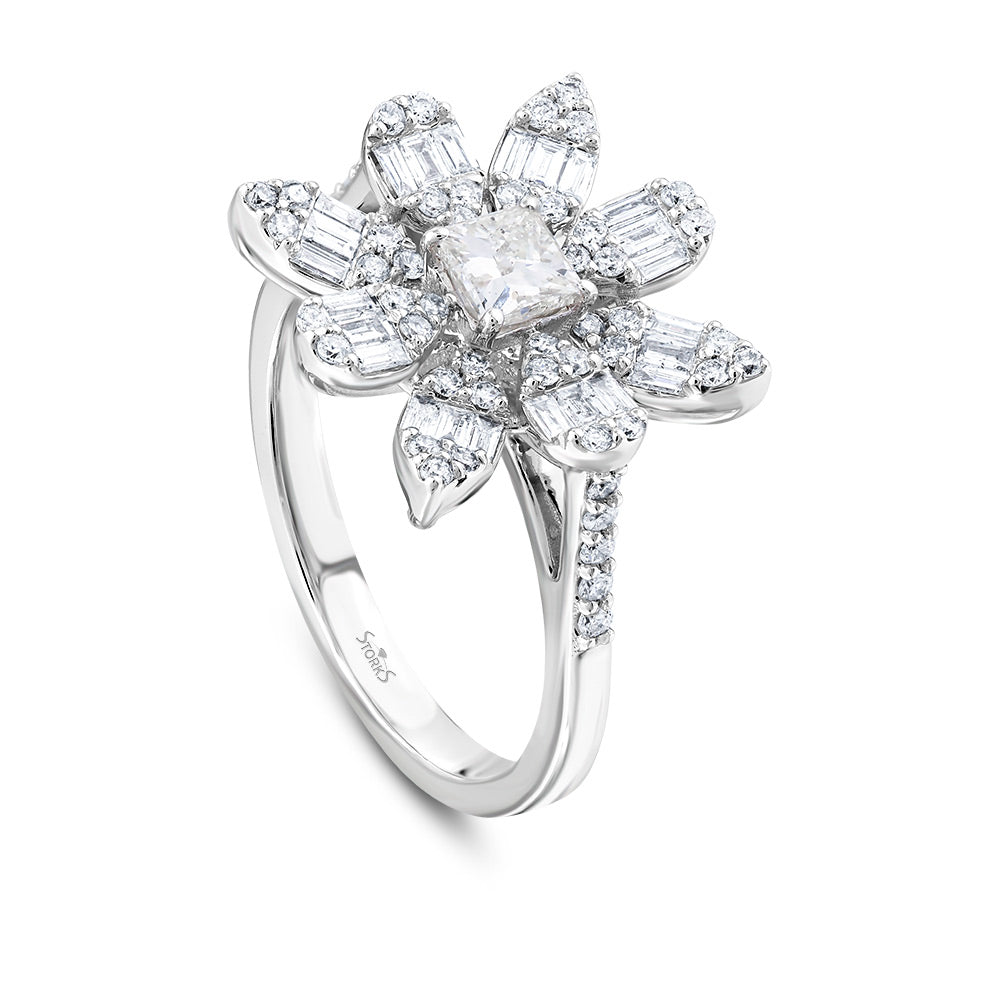 1.02 Karat Baget Diamante Anello