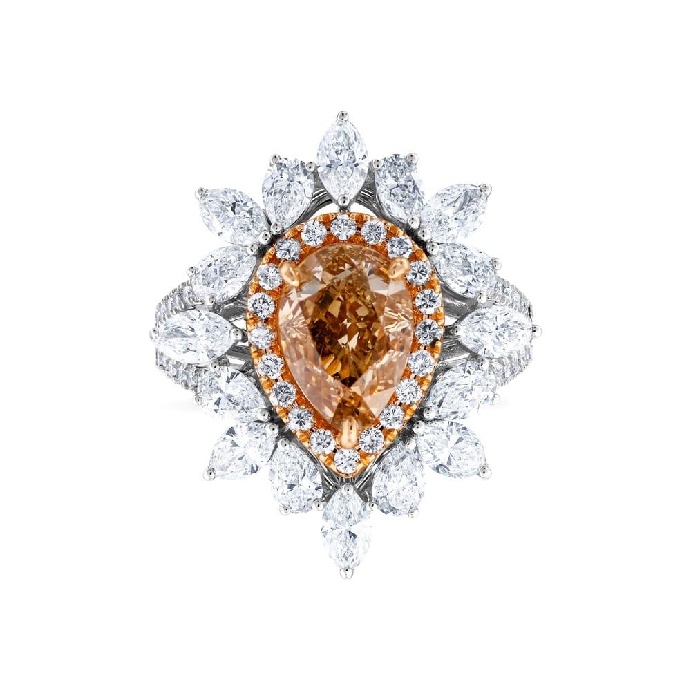 3.08 Karat Brown Diamante Anello