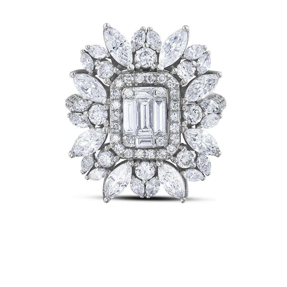 3.53 Karat Baget Diamante Anello