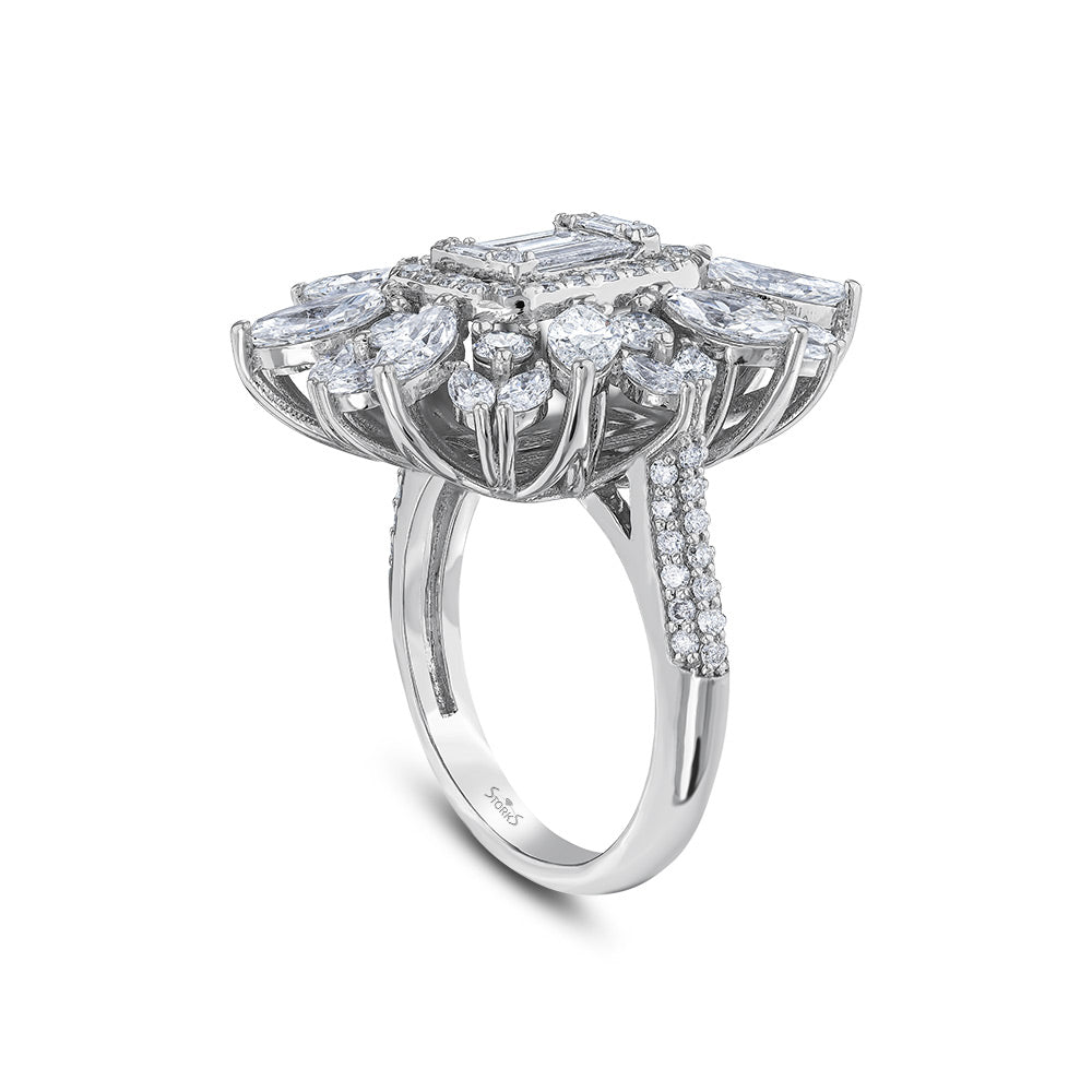 3.53 Karat Baget Diamante Anello