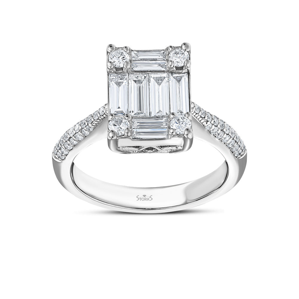 1.30 Karat Baget Diamante Anello