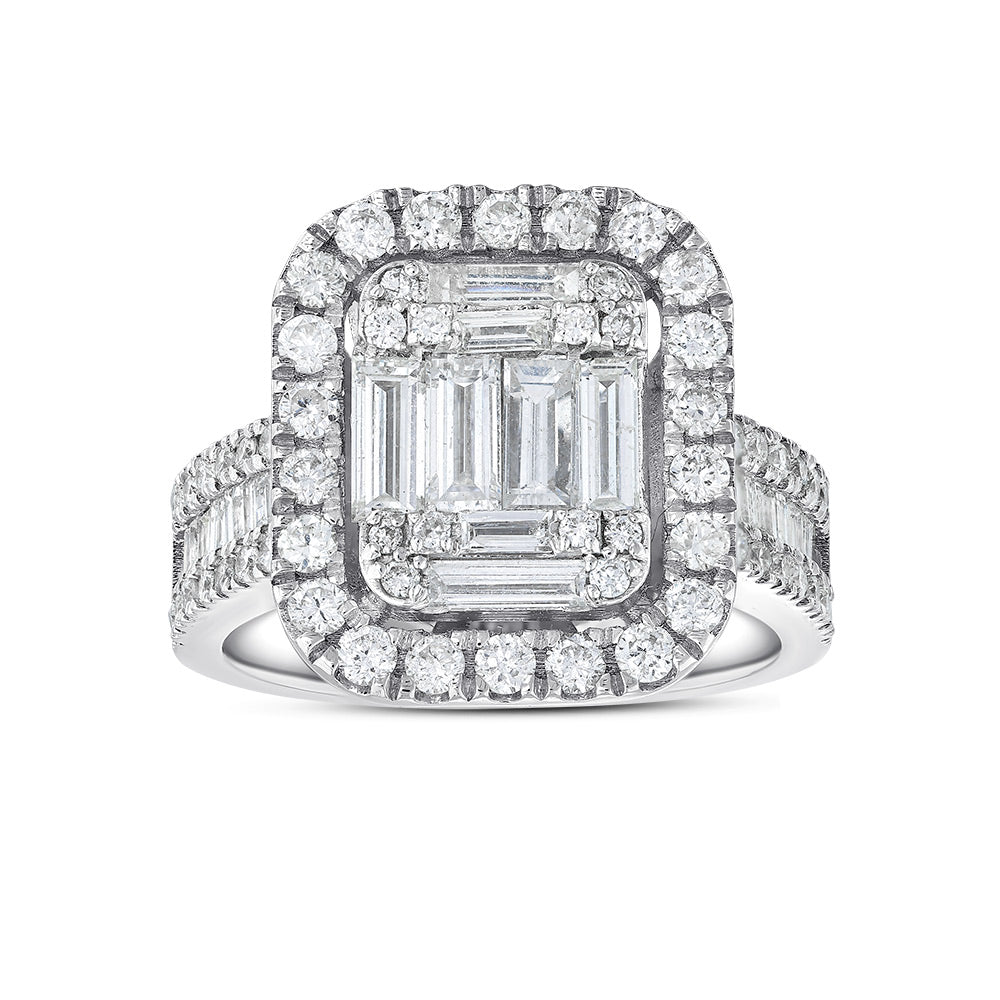 1.99 Karat Baget Diamante Anello