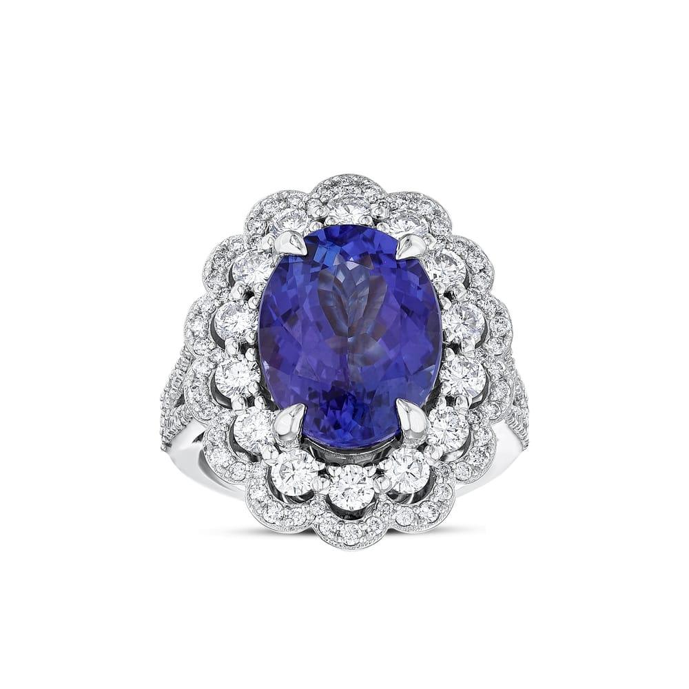 9.15 Karat Tanzanit Diamante Anello
