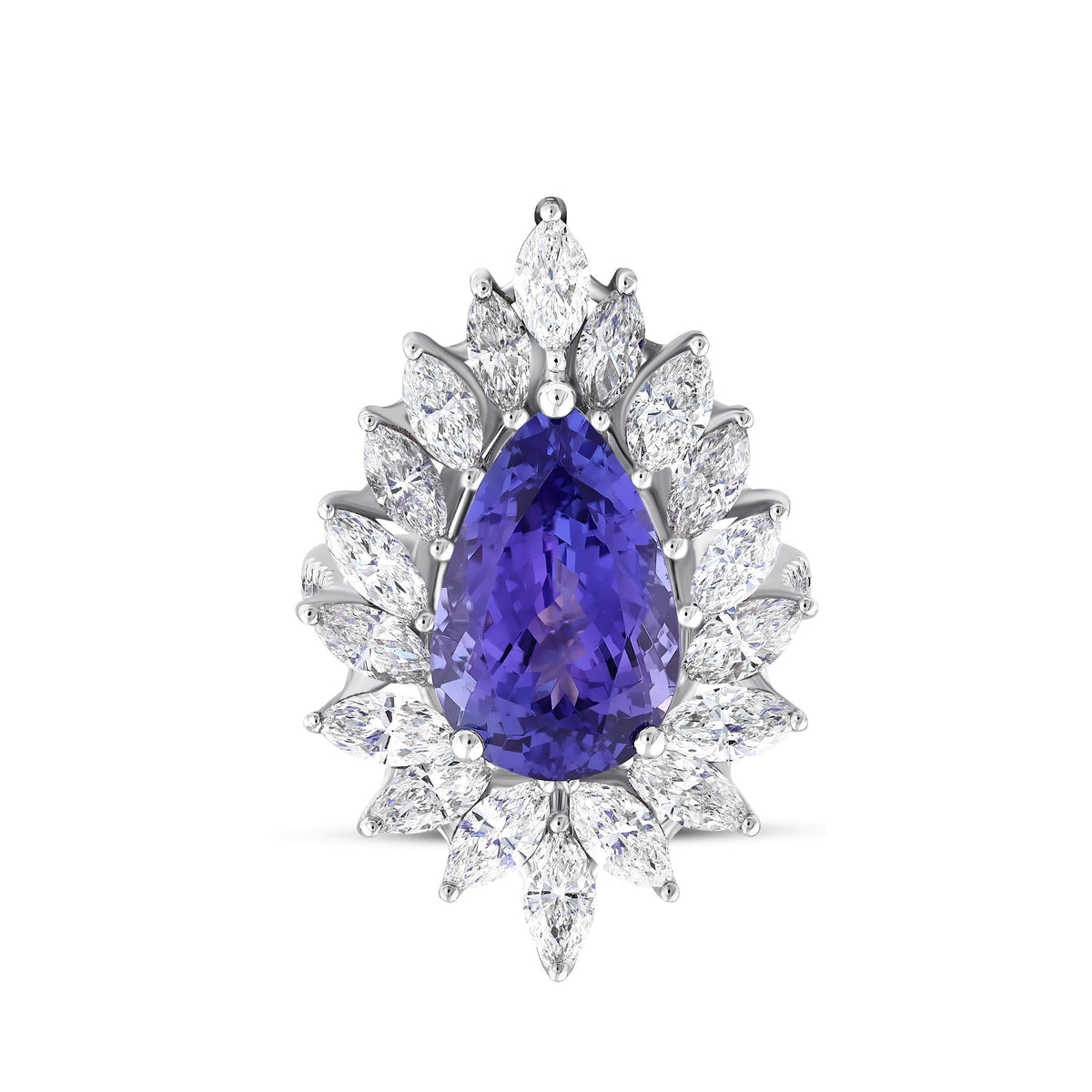 9.10 Karat Tanzanit Diamante Anello