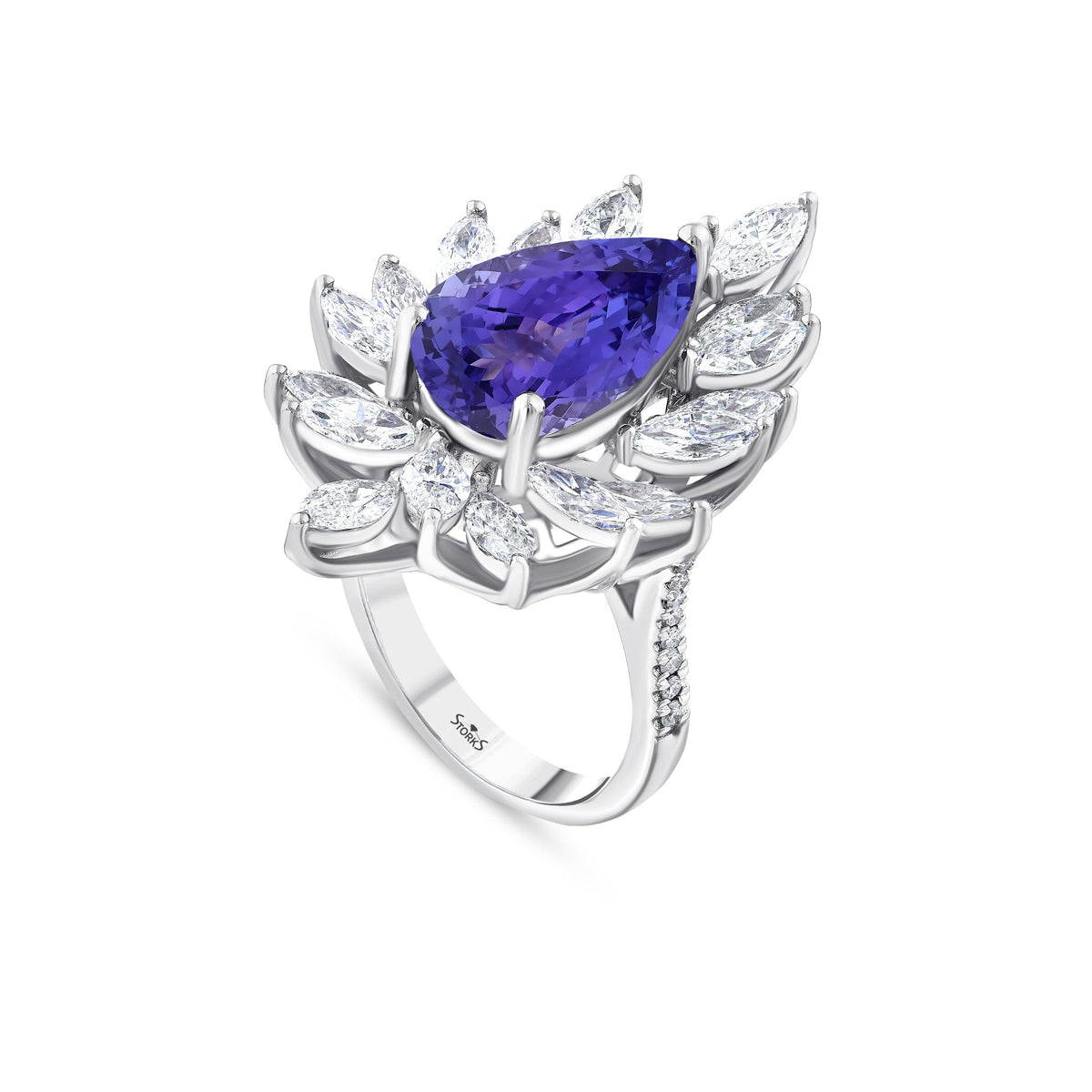 9.10 Karat Tanzanit Diamante Anello