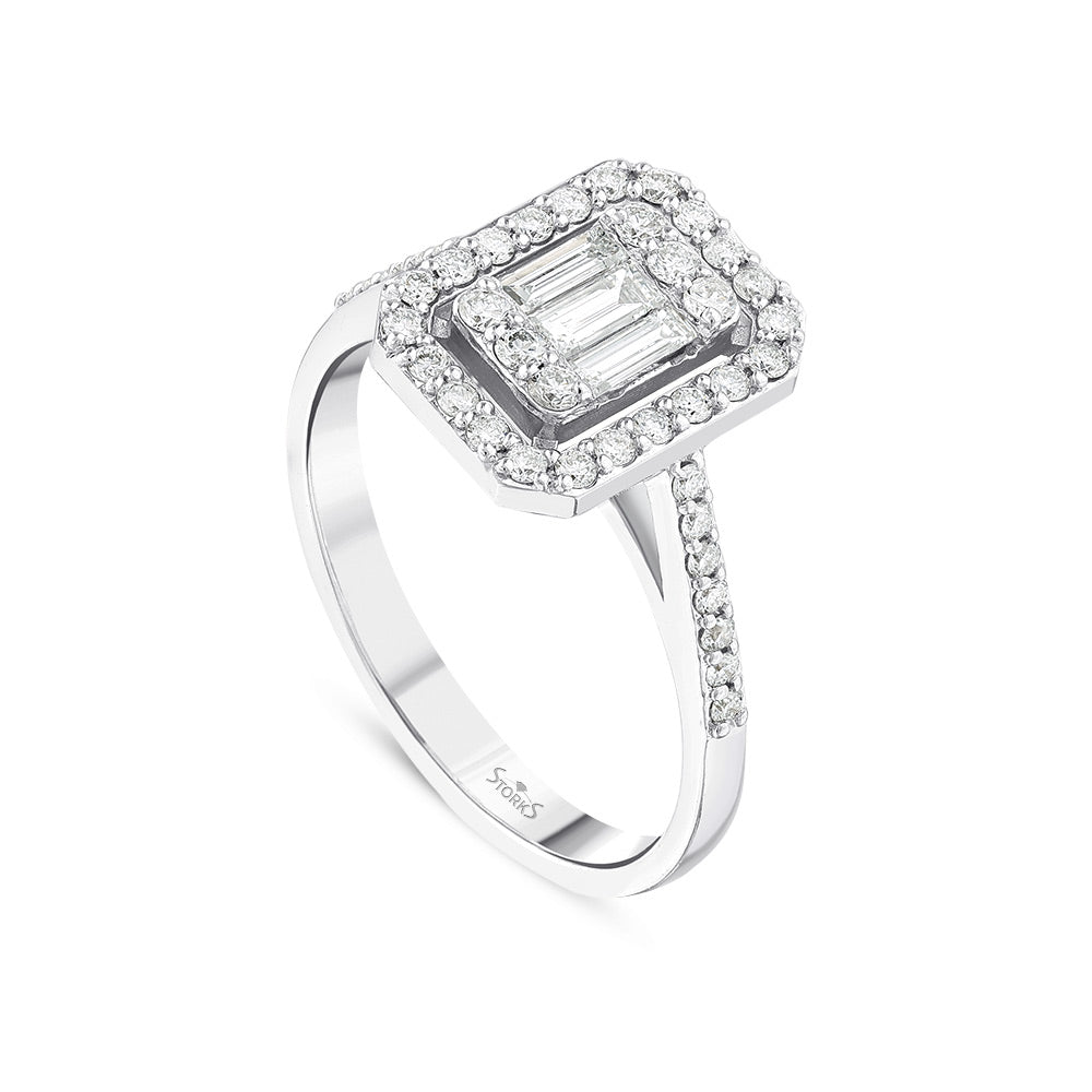 0.58 Karat Hallie Baget Diamante Anello