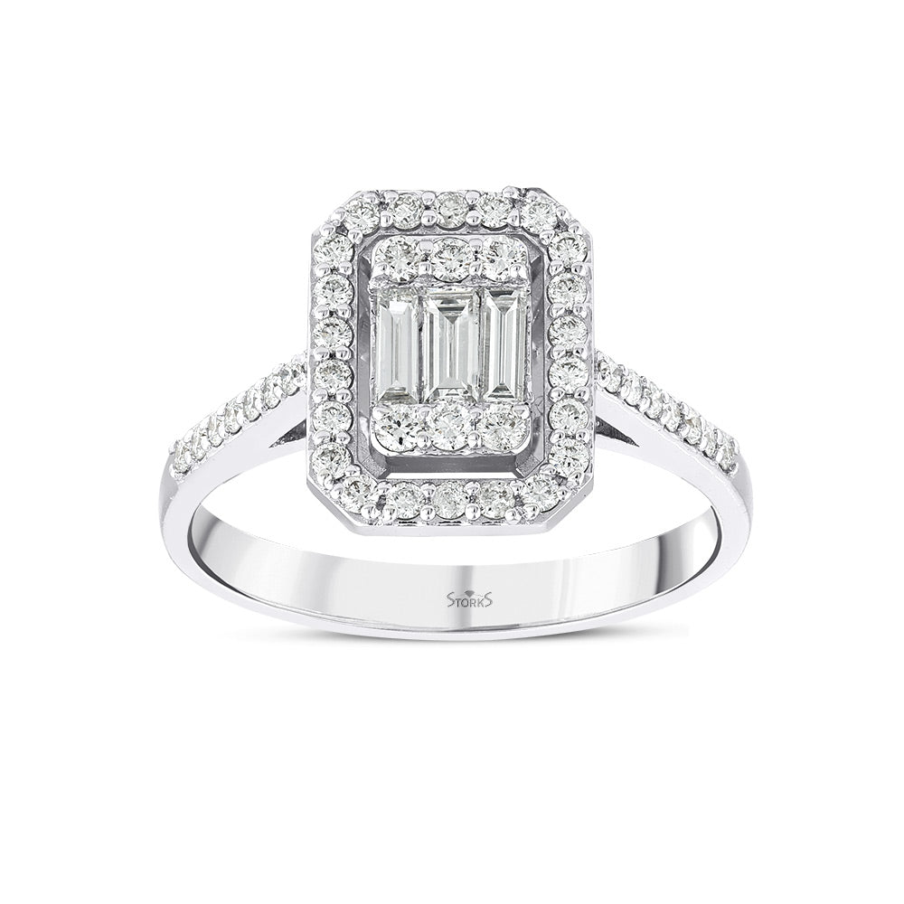 0.58 Karat Hallie Baget Diamante Anello