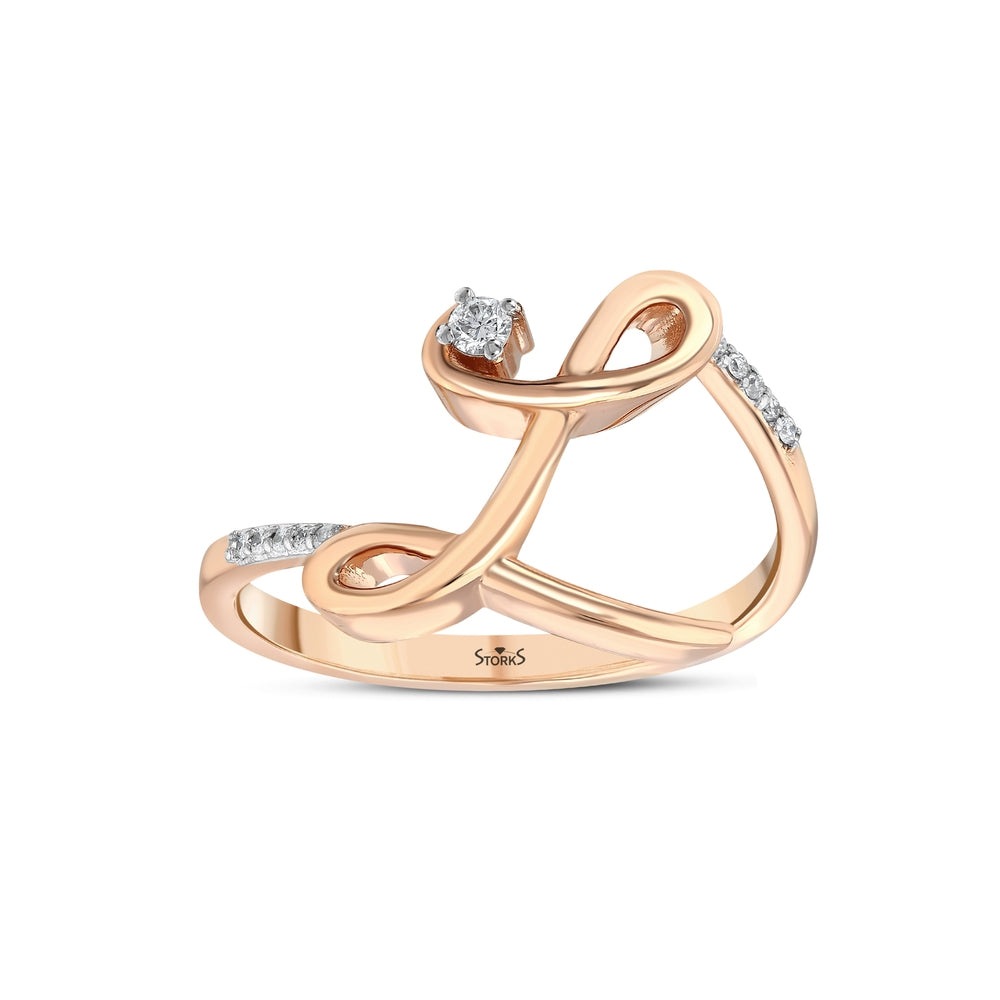 0.07 Karat L Harf Diamante Anello