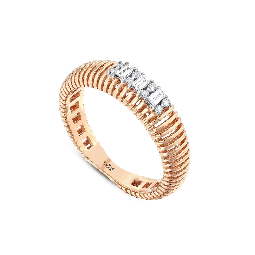 0.16 Karat Baget Diamante Anello