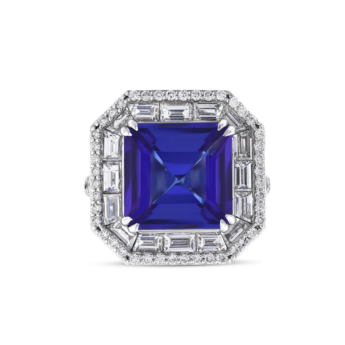 10.89 Karat Tanzanit Diamante Anello