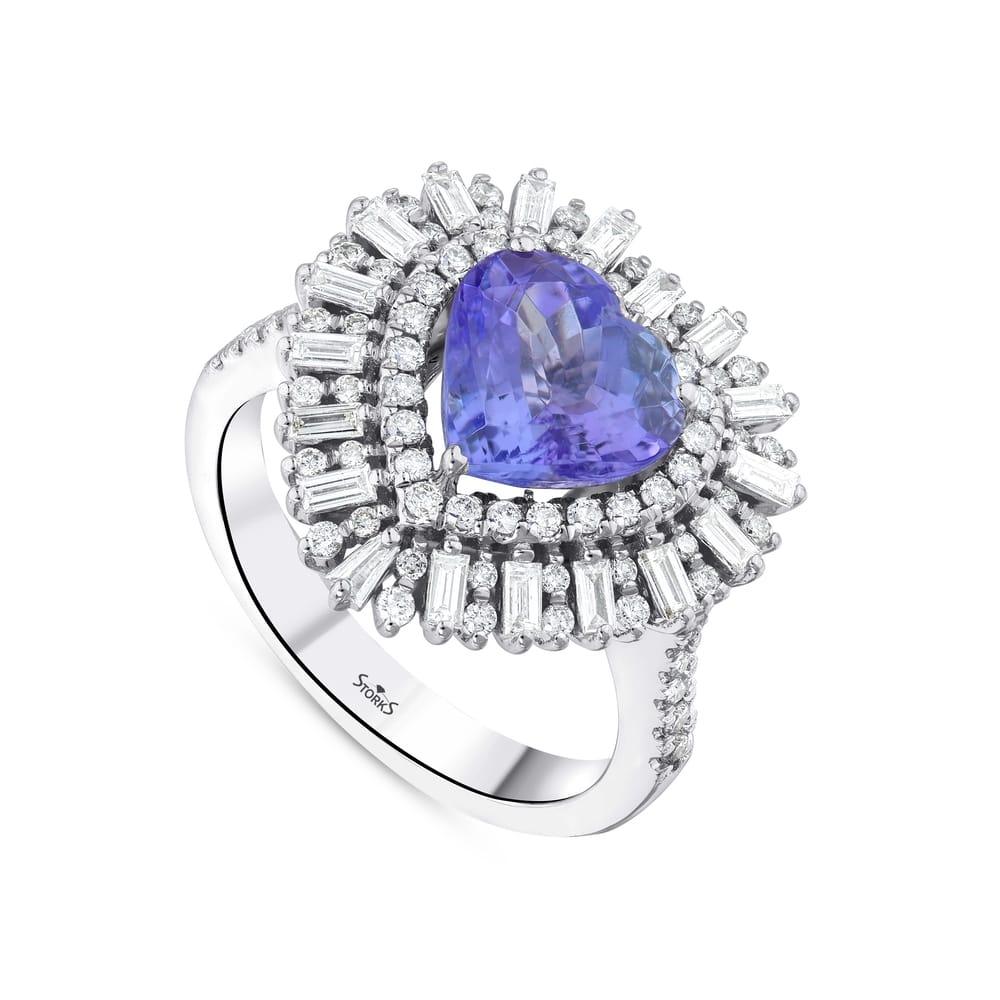2.70 Karat Tanzanit Diamante Anello