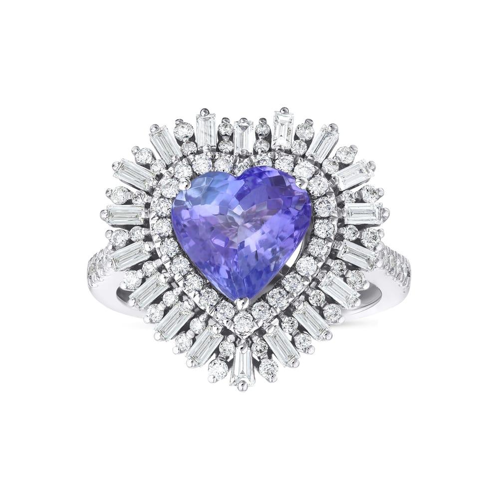 2.70 Karat Tanzanit Diamante Anello