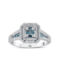 0.76 Karat Deep Blue Baget Anello