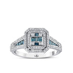 0.76 Karat Deep Blue Baget Anello
