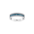 0.61 Karat Deep Blue Yarımtur Baget Yüzük