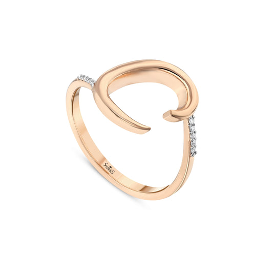 0.03 Karat C Harf Diamante Anello