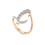 0.25 Karat Ç Harf Baget Diamante Anello