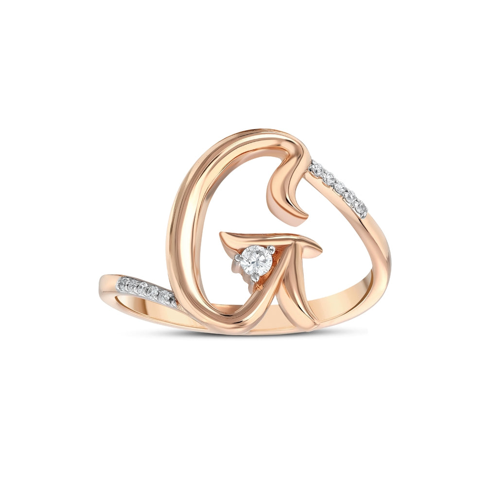 0.07 Karat G Harf Diamante Anello