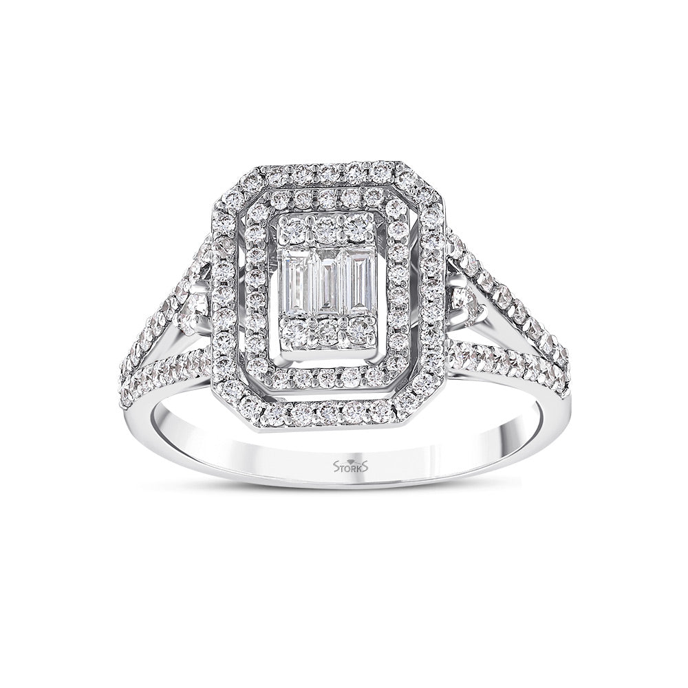 0.91 Karat Evelyn Baget Diamante Anello