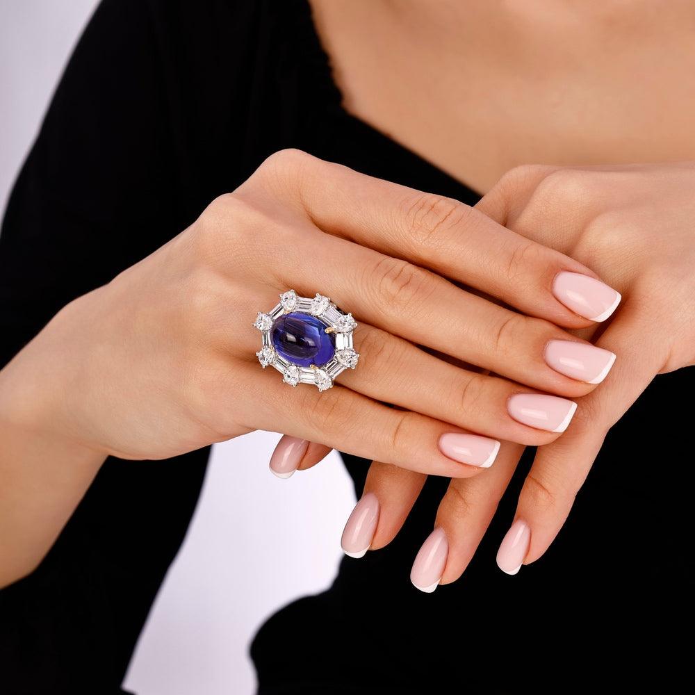 18.69 Karat Tanzanit Diamante Anello