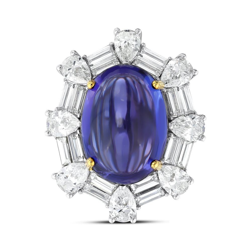 18.69 Karat Tanzanit Diamante Anello