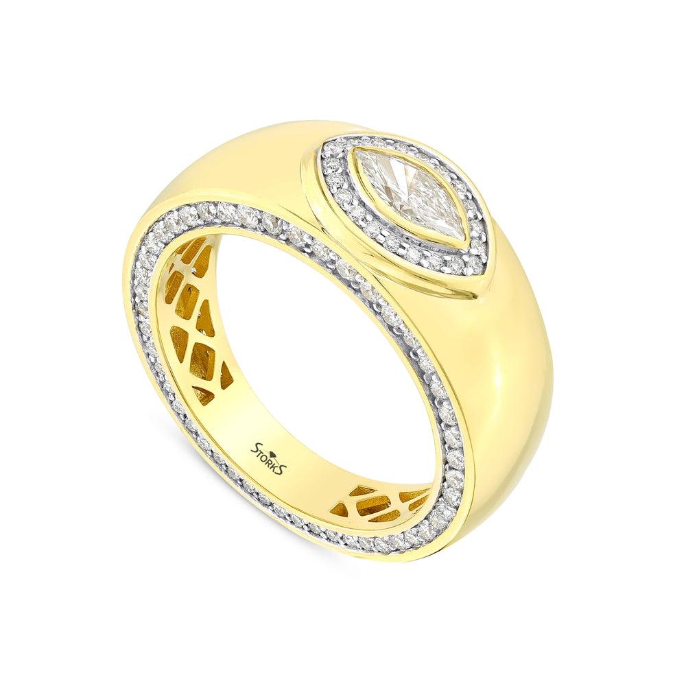 1.07 Karat Diamante Markiz Anello