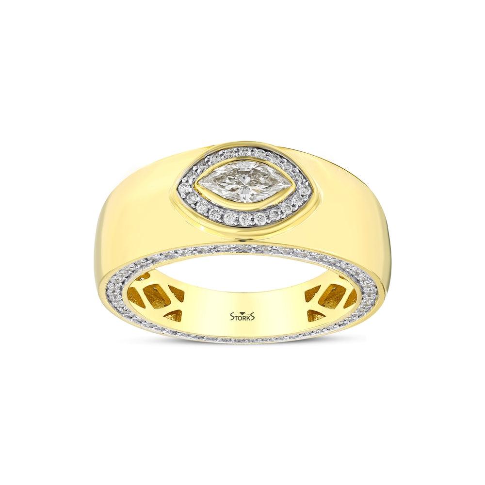 1.07 Karat Diamante Markiz Anello
