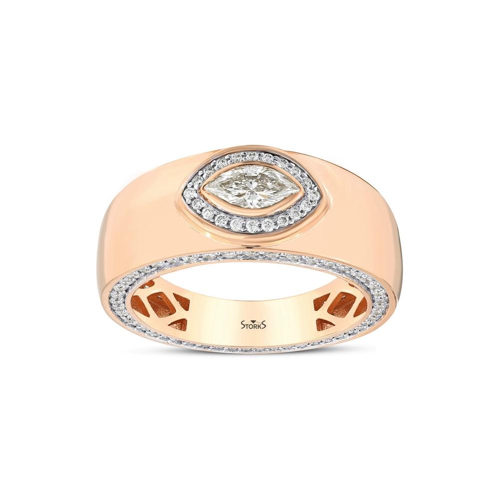 1.16 Karat Diamante Markiz Anello