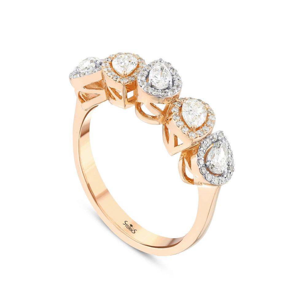 0.70 Karat Diamante Damla Beştaş Anello