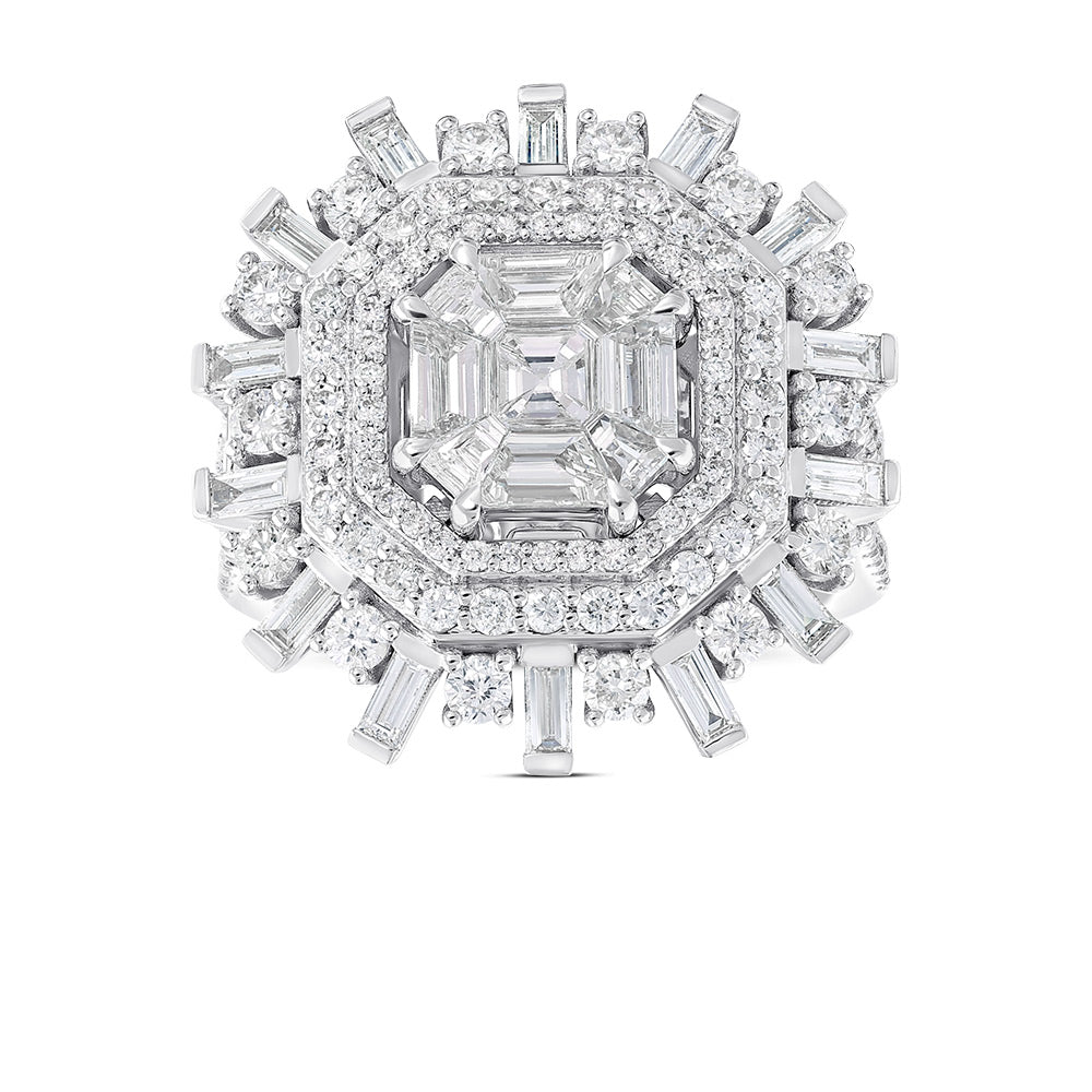 3.19 Karat Baget Diamante Anello