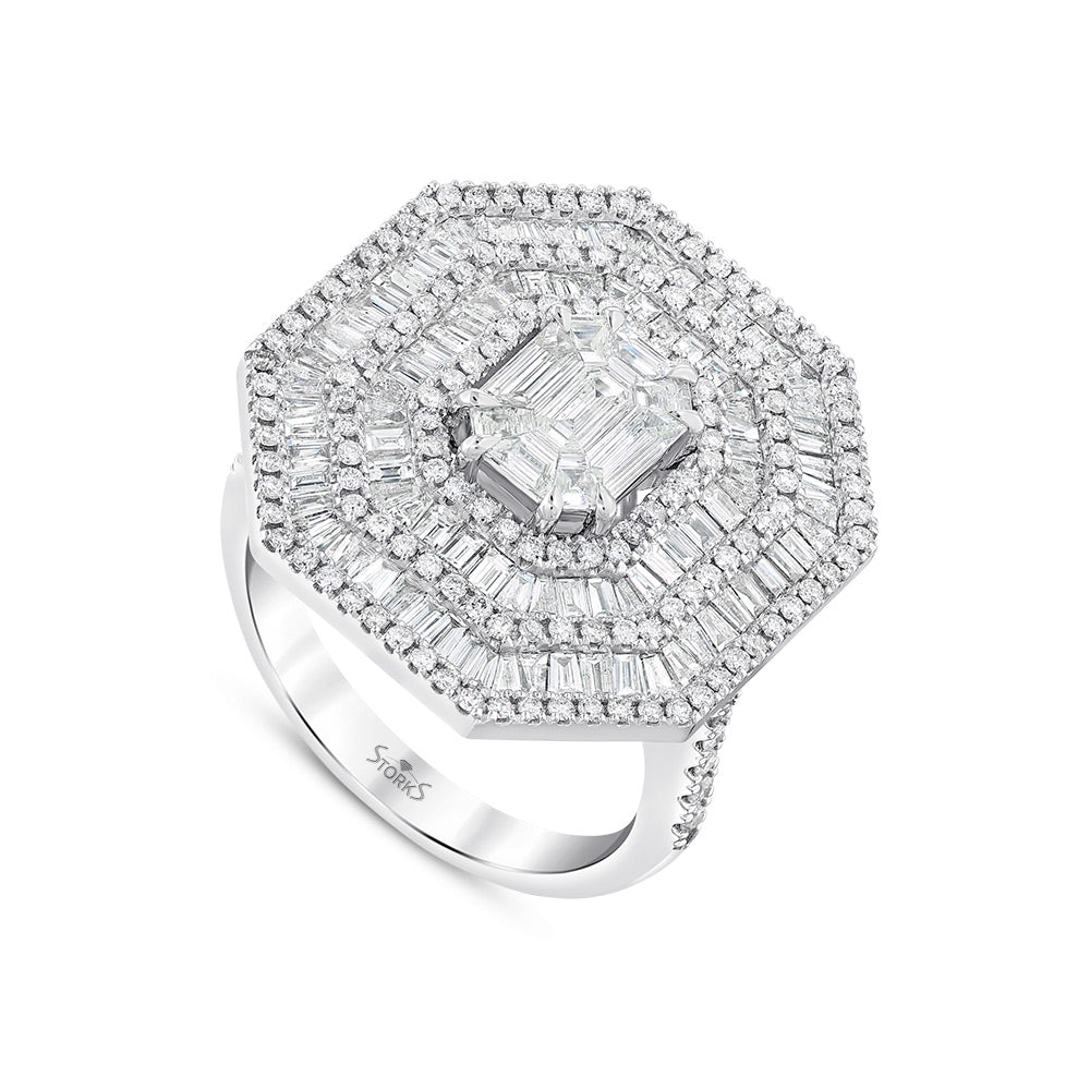 2.76 Karat Baget Diamante Anello