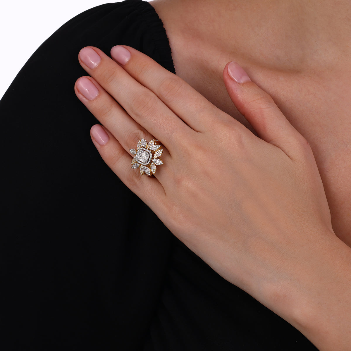 1.30 Karat Baget Diamante Anello