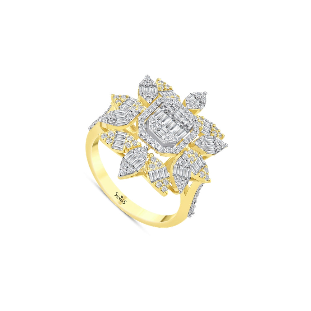 1.30 Karat Baget Diamante Anello