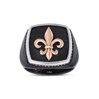 0.40 Karat Fleur de Lis Diamante Erkek Anello