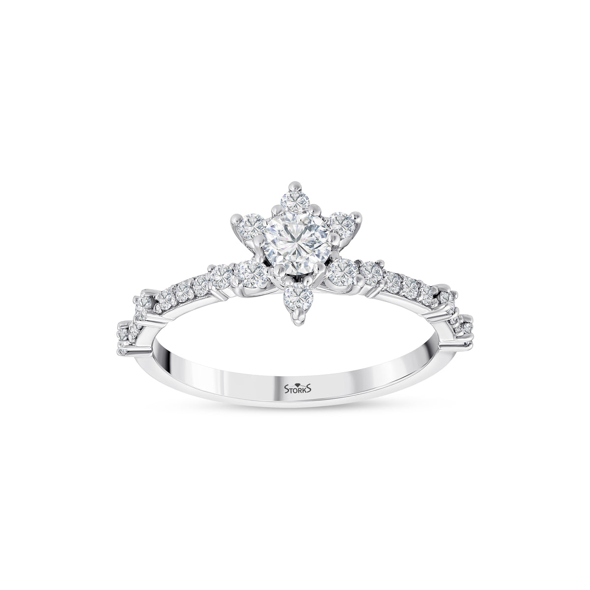 0.57 Karat Flora Diamante Anello