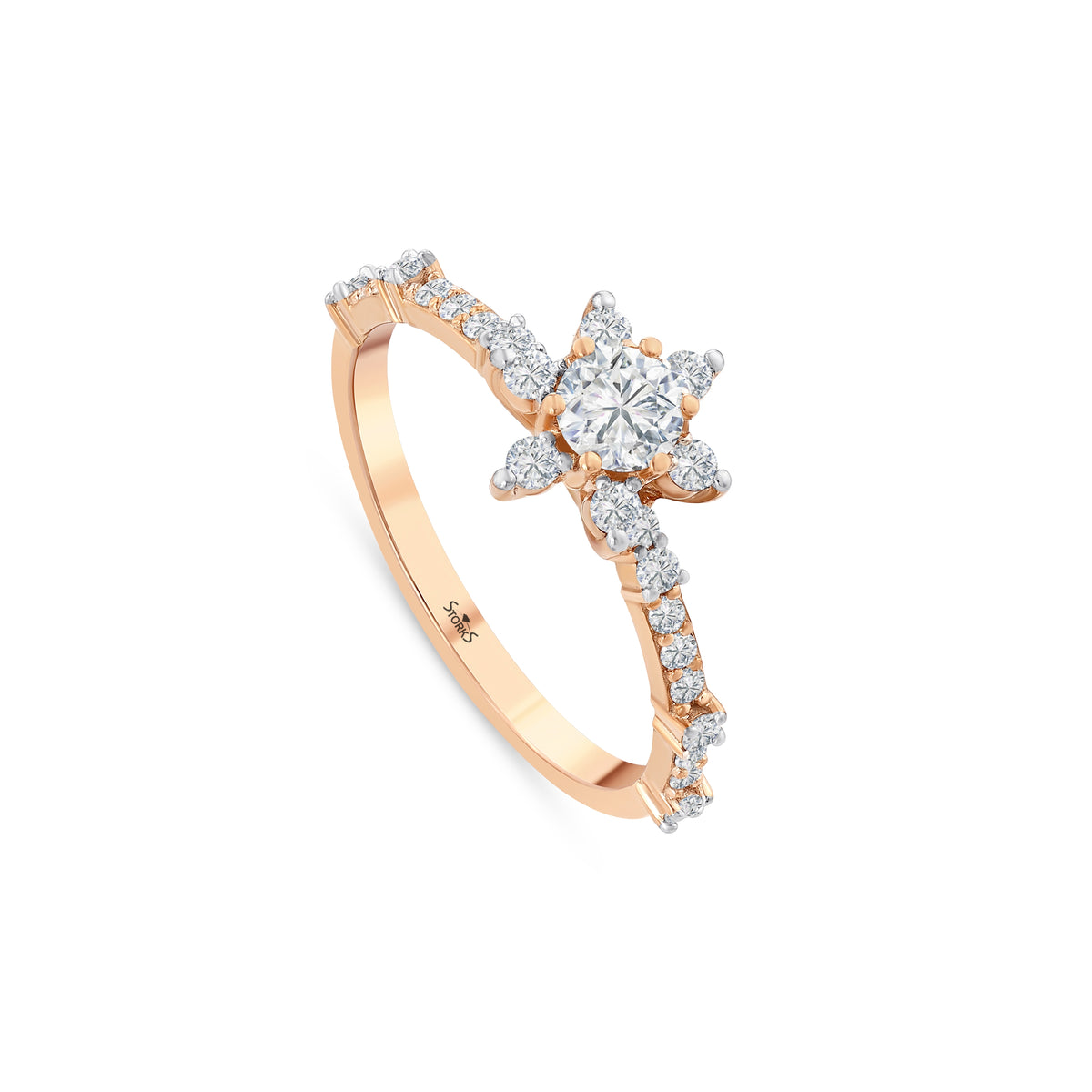 0.57 Karat Flora Diamante Anello