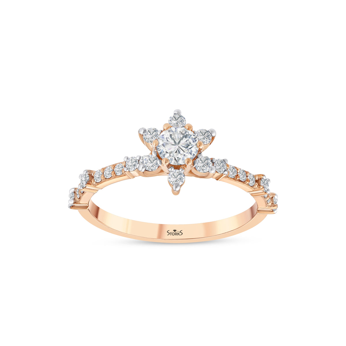 0.57 Karat Flora Diamante Anello