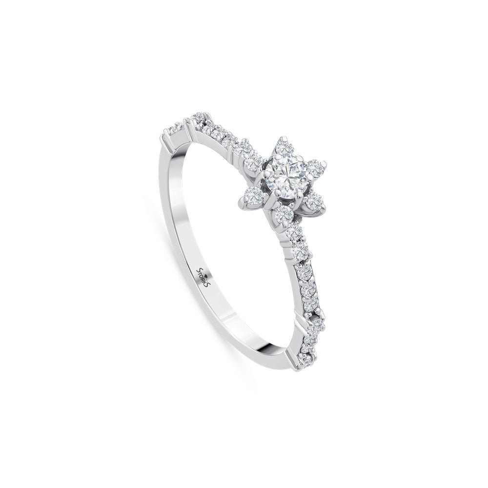 0.39 Karat Flora Diamante Anello