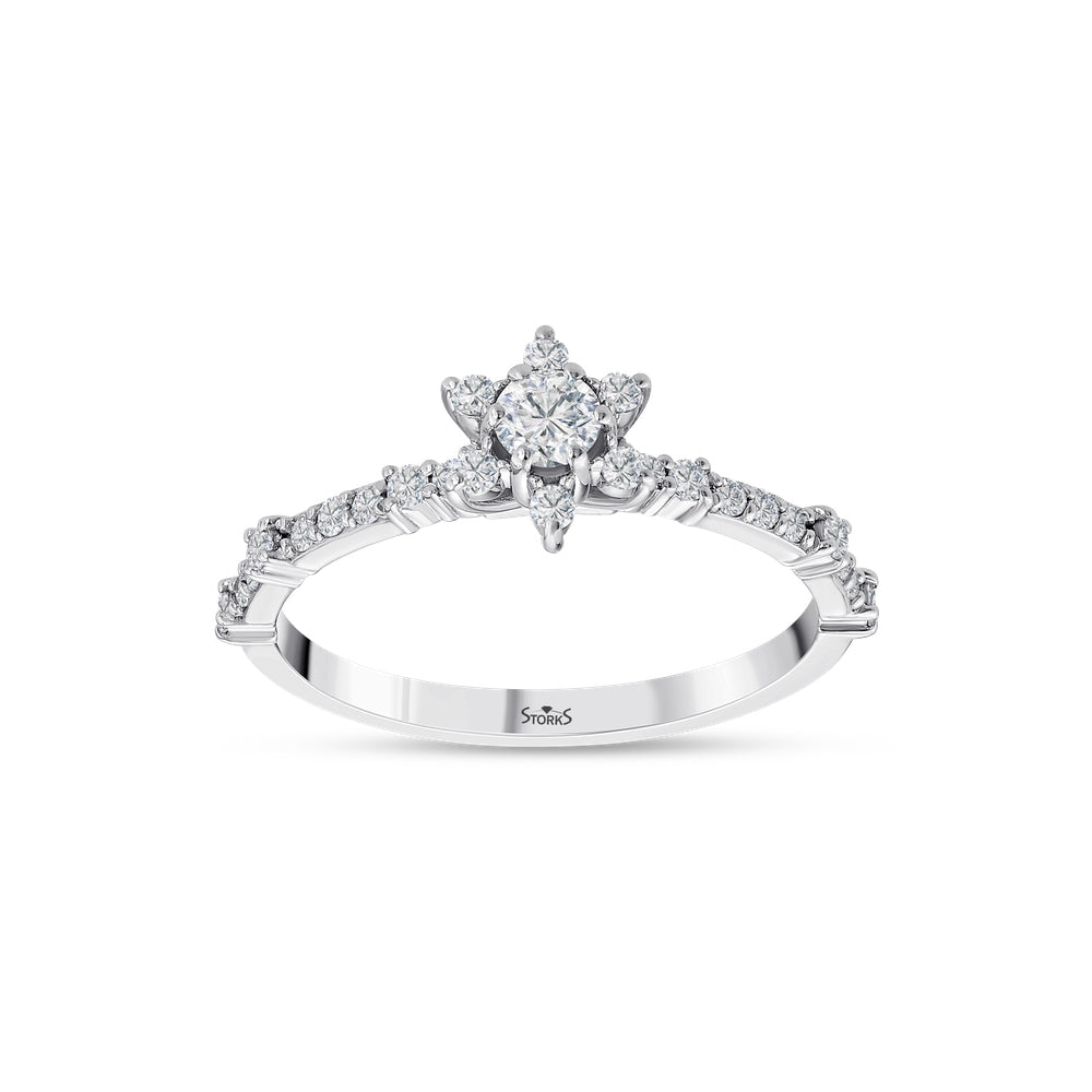 0.39 Karat Flora Diamante Anello