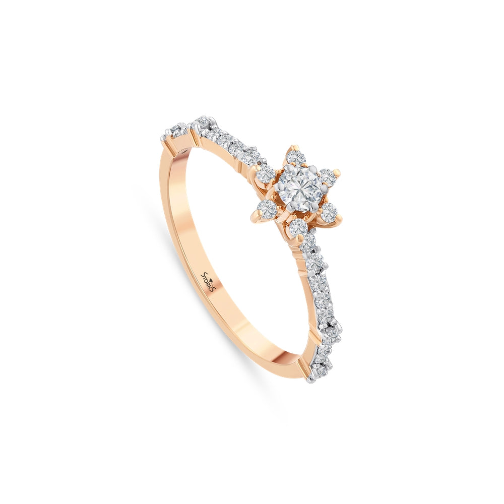 0.39 Karat Flora Diamante Anello