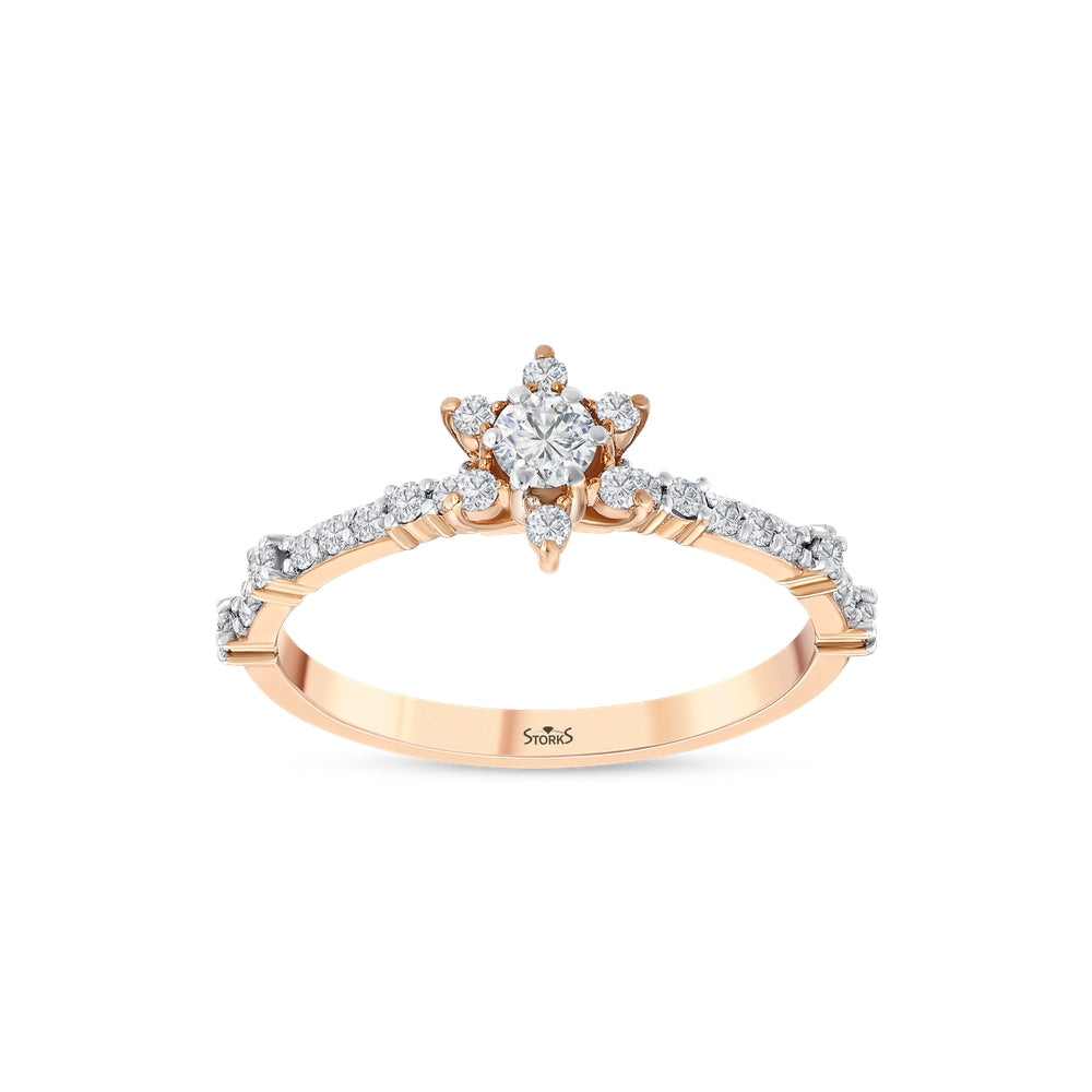0.39 Karat Flora Diamante Anello