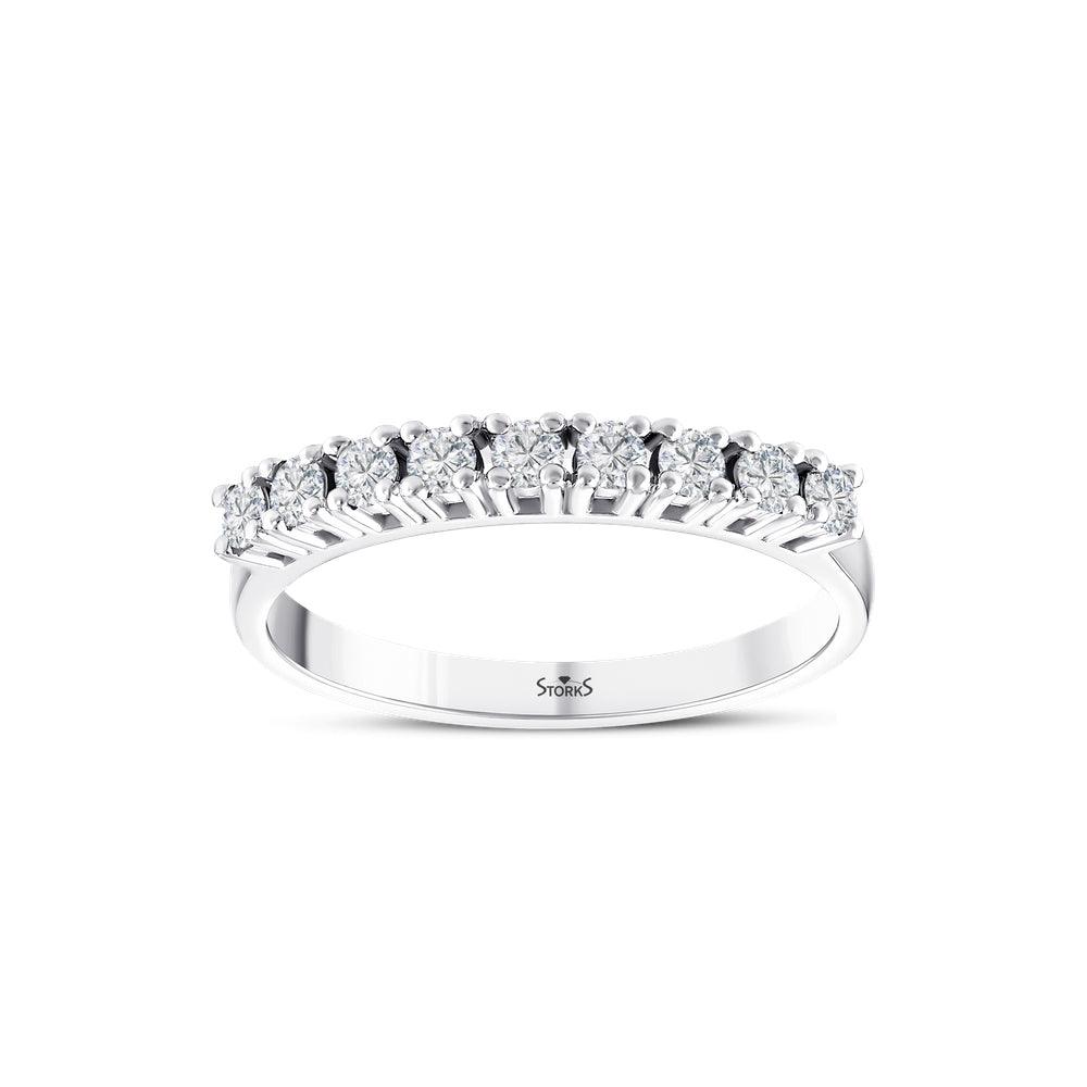 0.35 Karat Laranj Yarımtur Diamante Anello