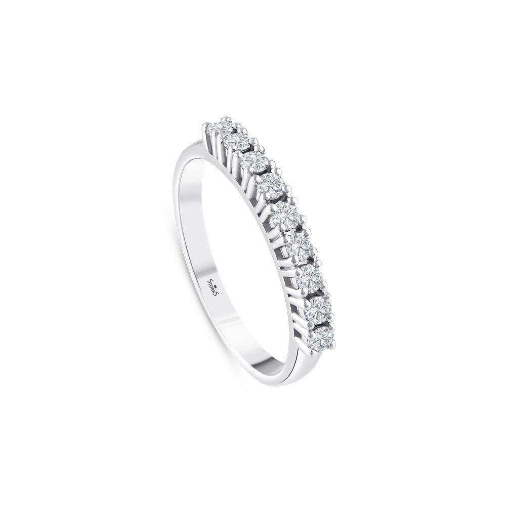 0.35 Karat Laranj Yarımtur Diamante Anello