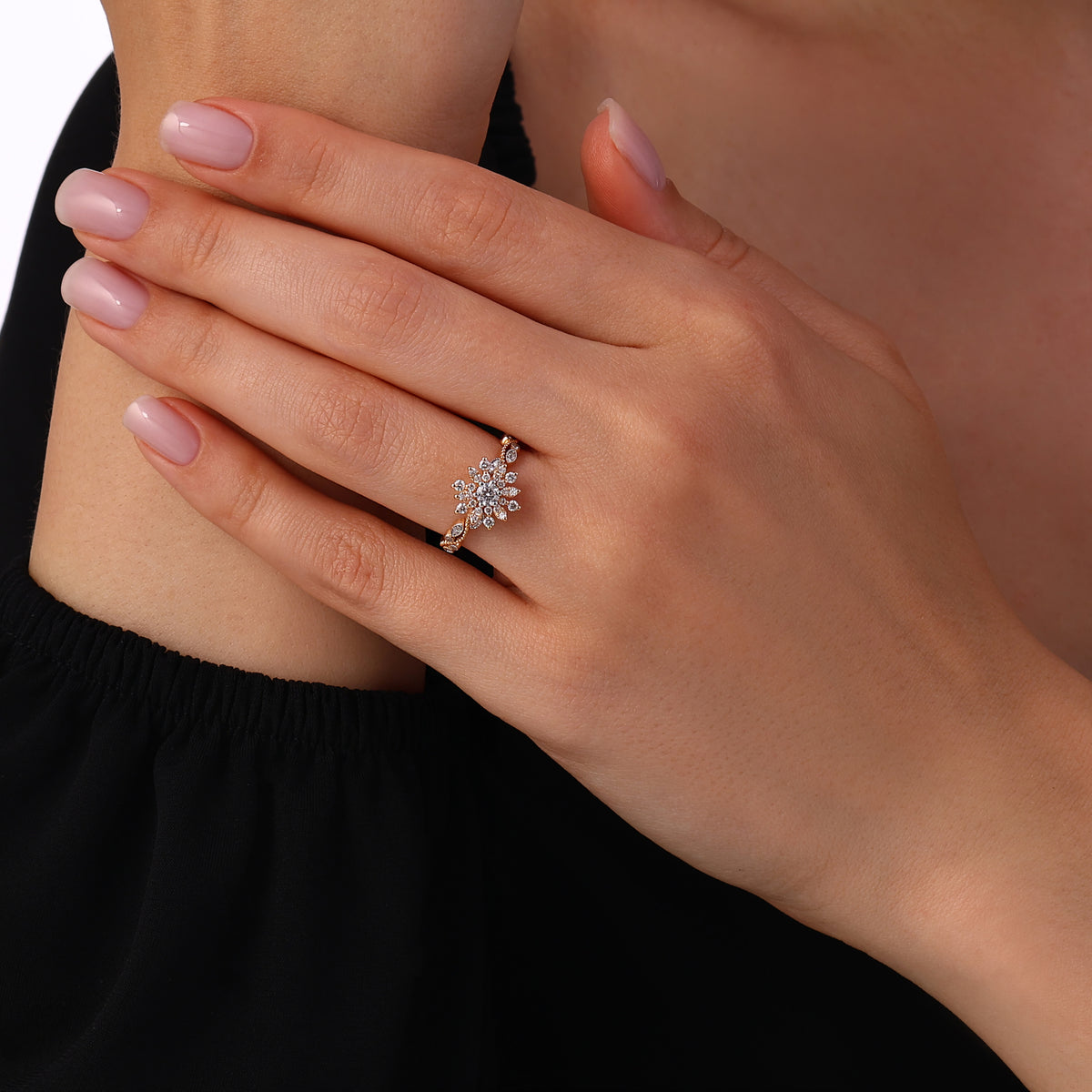 0.51 Karat Flora Diamante Anello