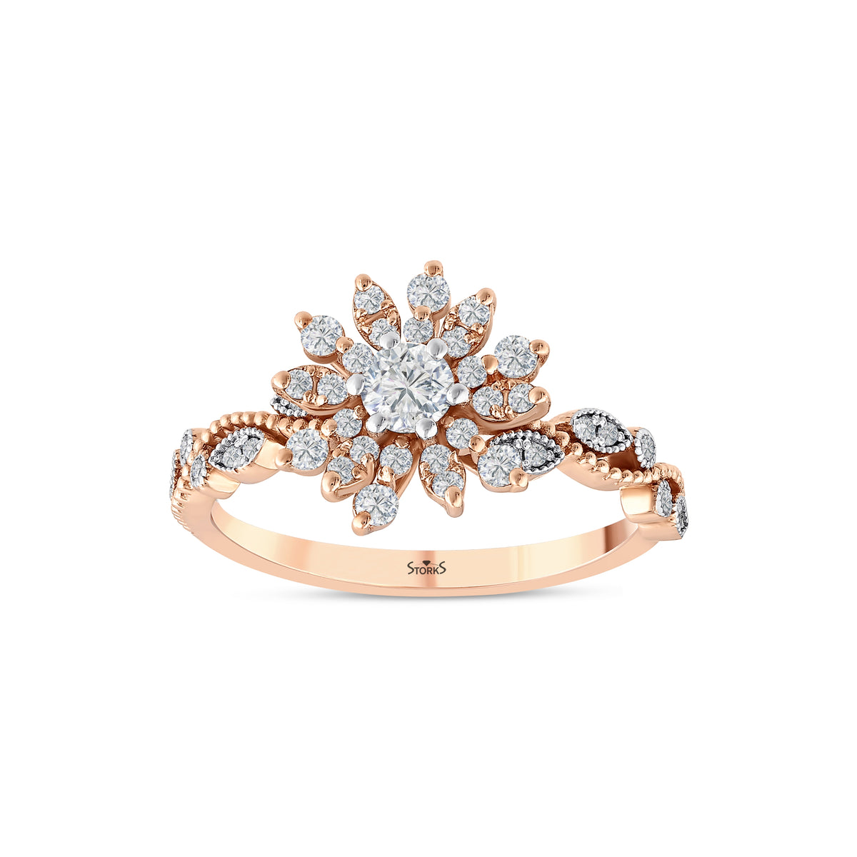 0.51 Karat Flora Diamante Anello