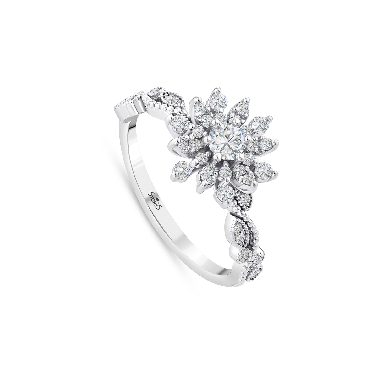 0.52 Karat Flora Diamante Anello