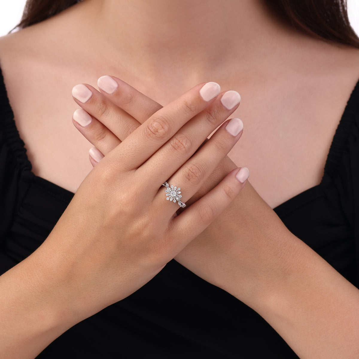 0.52 Karat Flora Diamante Anello