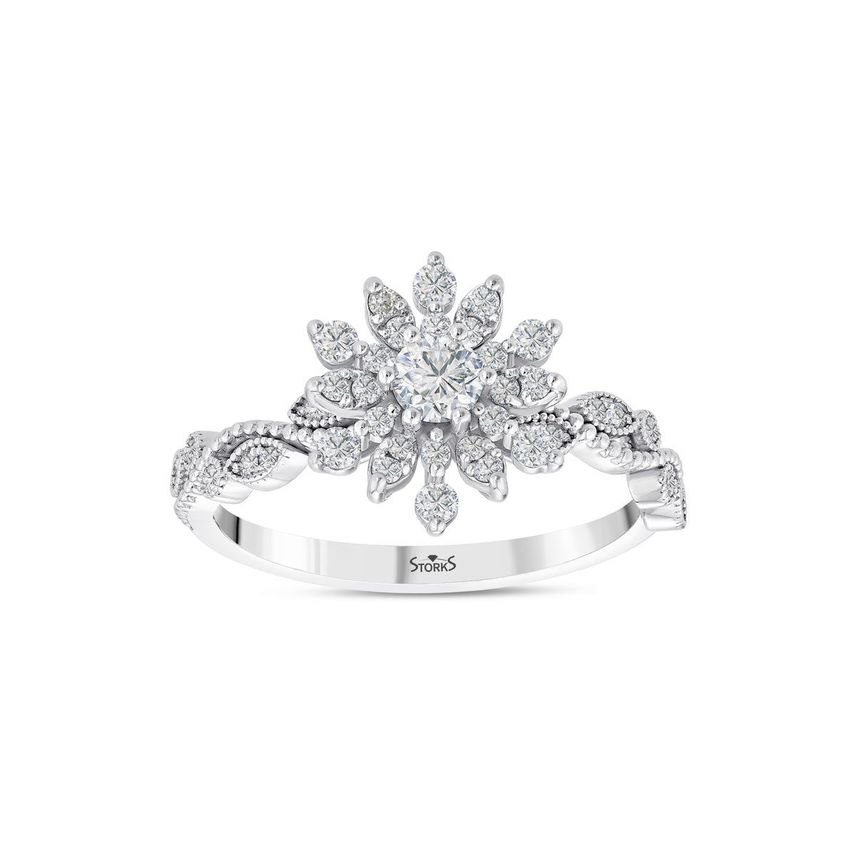 0.52 Karat Flora Diamante Anello